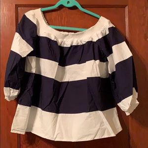 Navy and white blouse